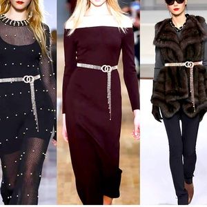 New Fashion Bling
Sparkle Tassels Rhinestone Chain Double O Ring Belt